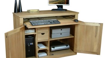 wide hideaway desk designs for small office