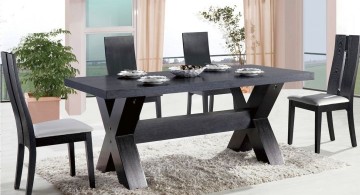 zen dining rooms in all black with contemporary dining table