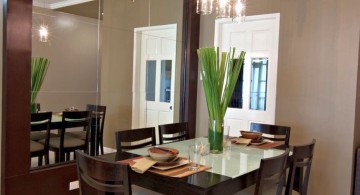 zen dining rooms with mirror wall